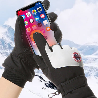 Pair of Touch Screen Sports Gloves Winter Warm Mittens Non-slip Ski Gloves Black