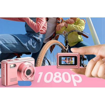 Mini Thumb Digital Camera 2MP Keychain Camera for Vlog and Travel-Pink