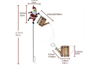 2Pcs Solar Santa Claus Garden Stake Light Outdoor Christmas Yard Decoration