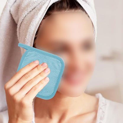14 Piece Reusable Flannel Makeup Remover Cloth Set in 7 Colors