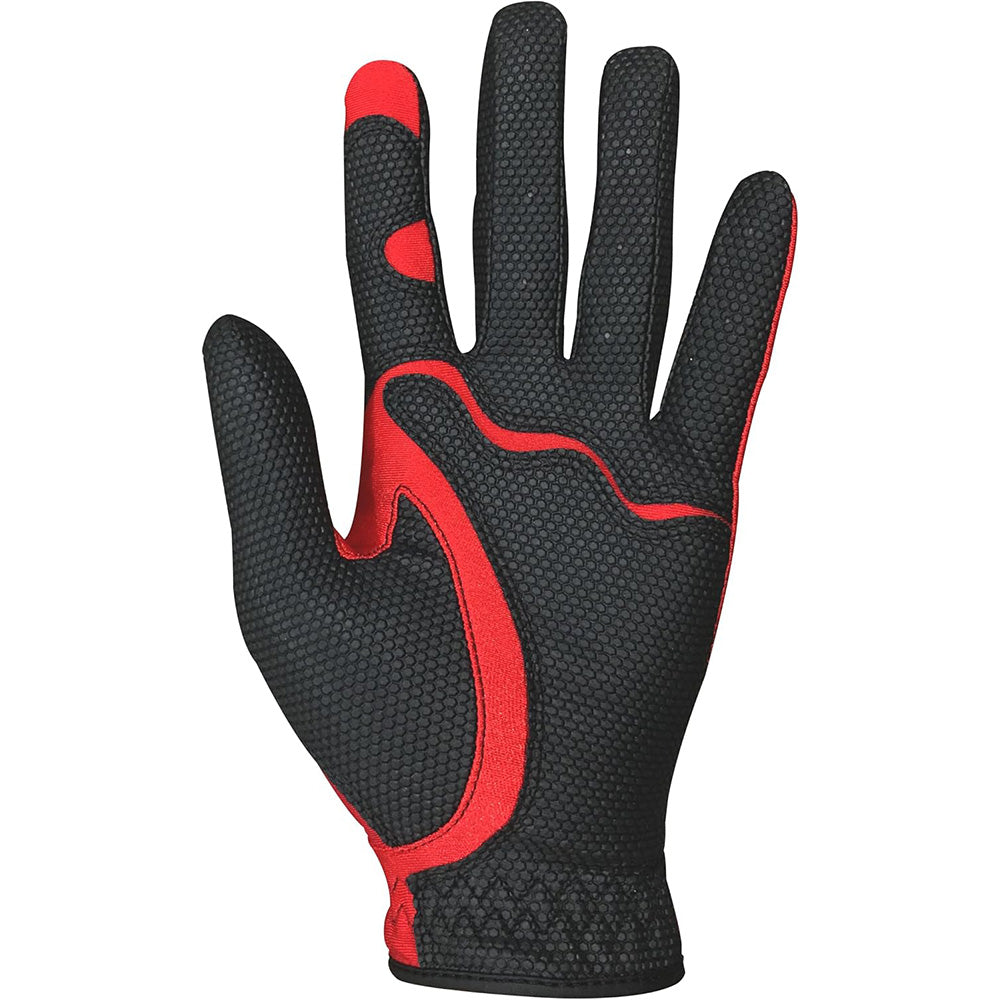 Stretch Breathable Washable Golf Glove with Slip Resistant Grip - Red