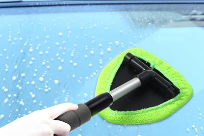 Car Window Cleaner with 4 Washable Microfiber Pads - Green