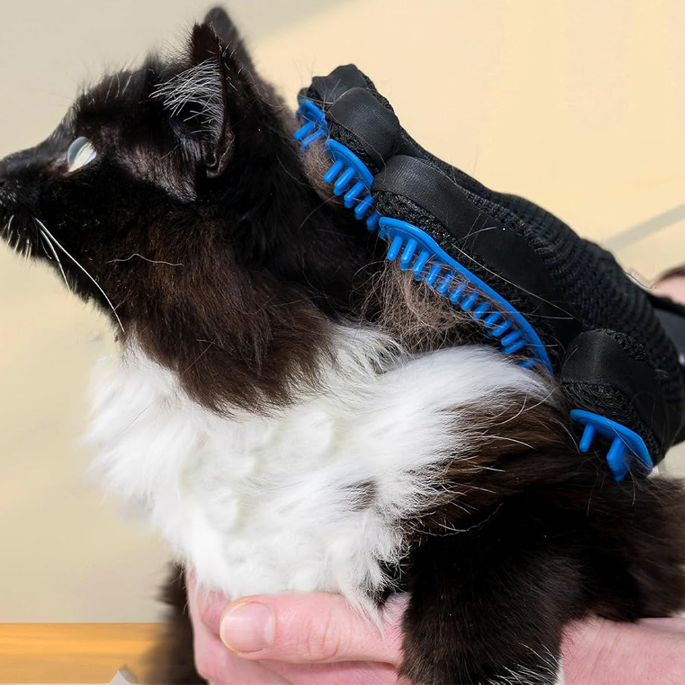 2 Pair Pet Grooming Gloves for Cats and Dogs Hair Removal and Massage