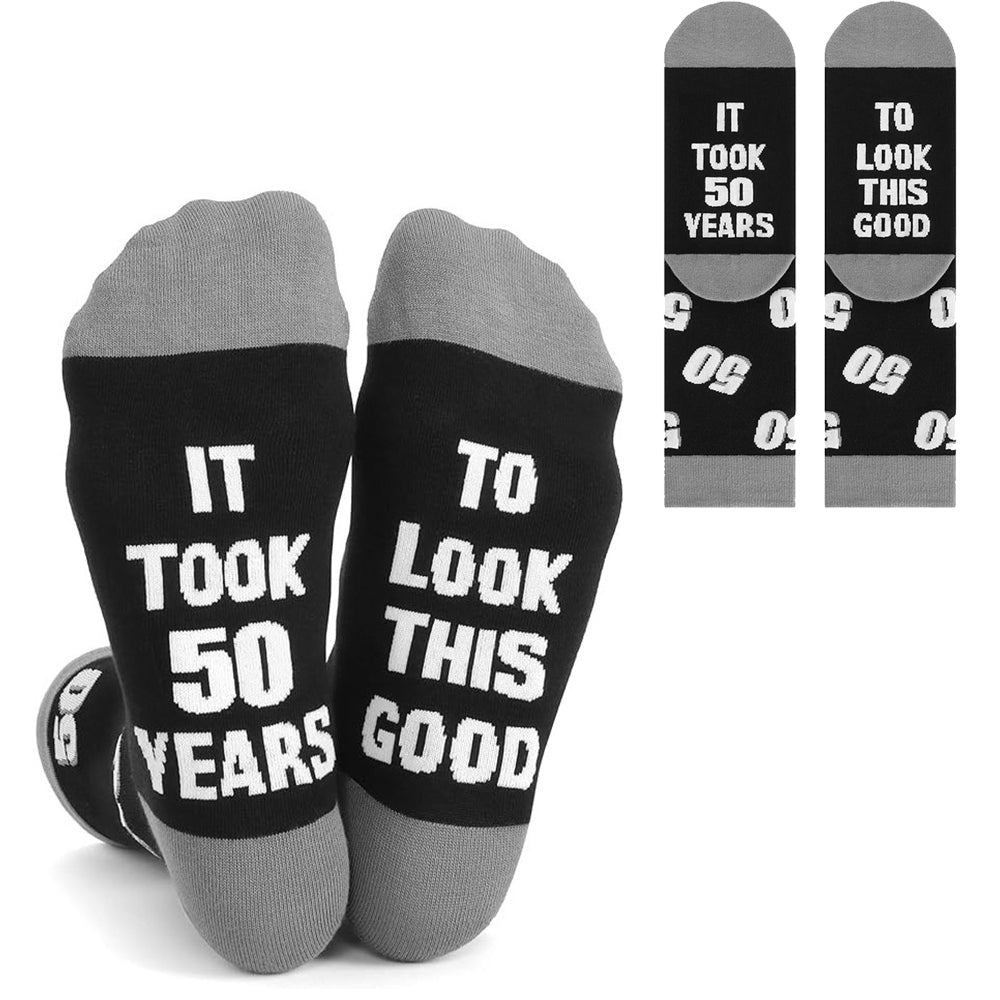 It Took Years Novelty Socks Gift for Men Birthday Funny Text Socks