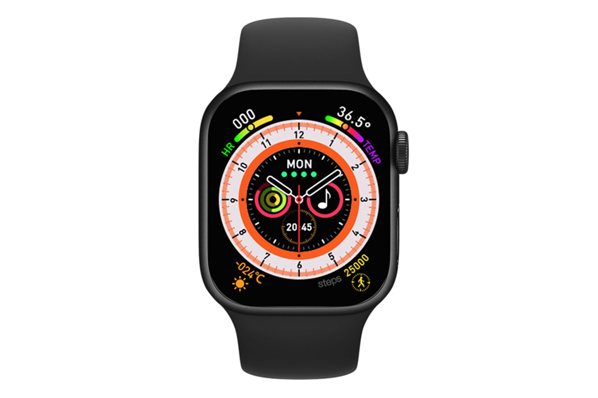 Mini Smart Watch 1.75inch Fitness Tracker Sleep Heart Rate Blood Oxygen Monitor -Black