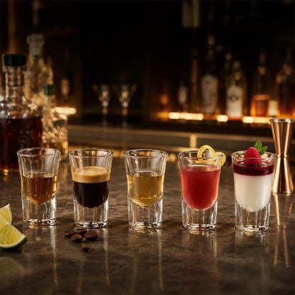 12 PCS Heavy Base Shot Glasses for Whiskey Vodka Tasting