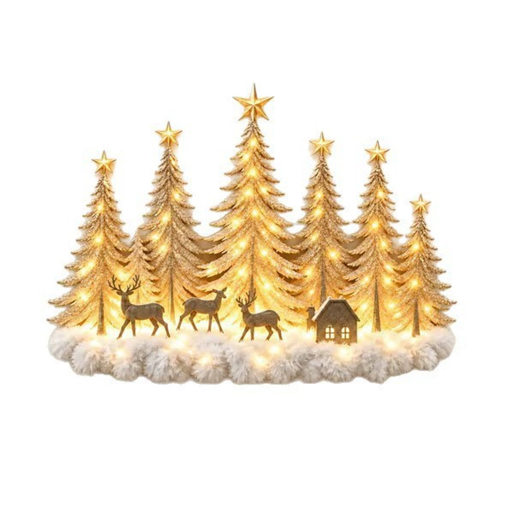 2D Acrylic Lighted Christmas Woodland Forest Wall Decor