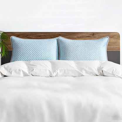 2 Pack 48x74cm Textured Cooling Polyester Pillowcases - Blue