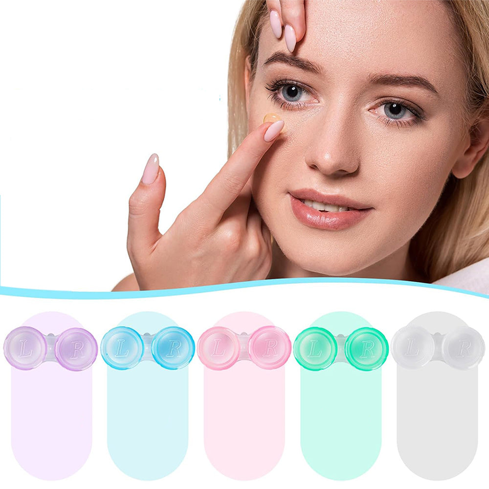 50 Pcs Set Leak-proof Contact Lens Cases Multiple Color Contact Cases for Home and Travel