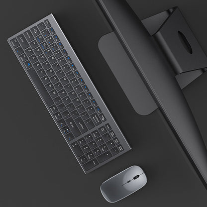 Rechargeable Bluetooth Wireless Keyboard and Mouse Set with Triple Modes for Multi-Device