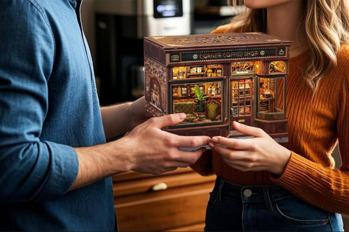 DIY Miniature House Kit Tiny House Kit for Adults to Build for Family Friends-?Coffee?Shop