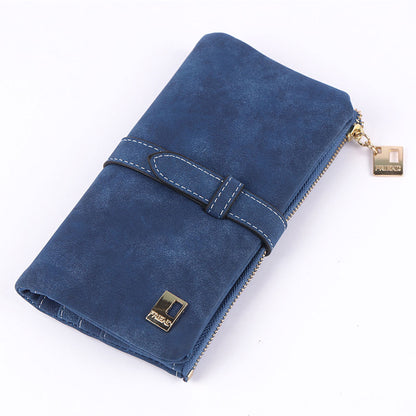 Women Wallet Multi Card Position Clutch Female Multi-Function Coin Purse-Acid Blue