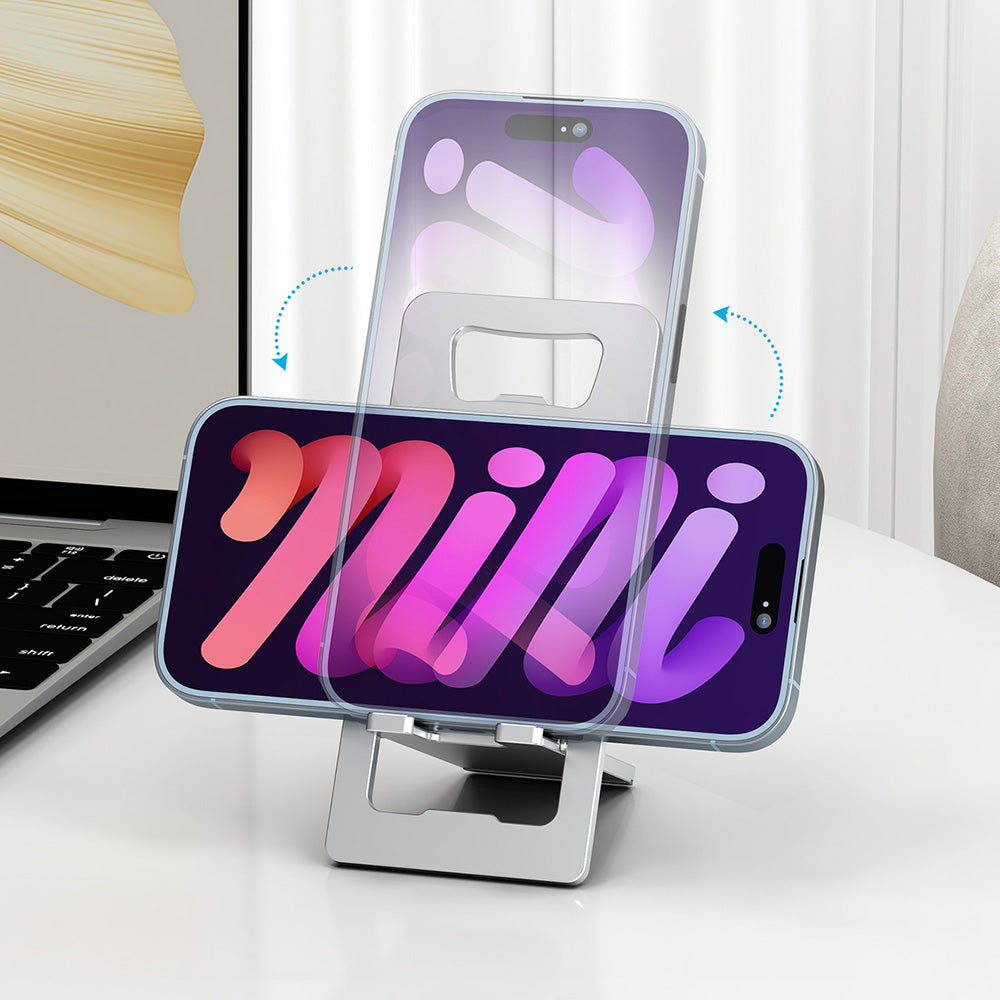 Foldable Aluminum Cell Phone Stand Portable Adjustable Holder for Desk and Travel