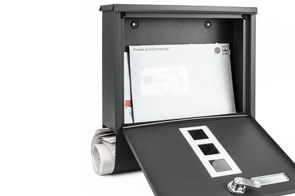 Wall Mounted Large Capacity Metal Mailbox with Key Lock Rust-Resistant Parcel Post Box
