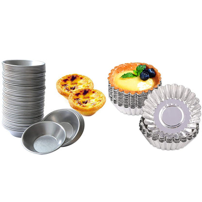 40pcs Reusable Non Stick Egg Tart Baking Molds