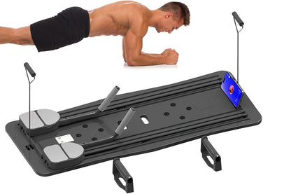 Pilates Machine Foldable 5-in-1 Portable Pilates Board with Elbow Support Home Gym Equipment for Weight Loss Training -Black