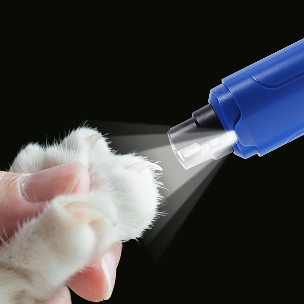 Electric Pet Nail Grinder with LED Light Rechargeable Nail Trimmer Kit for Small Medium Large Dogs Cats