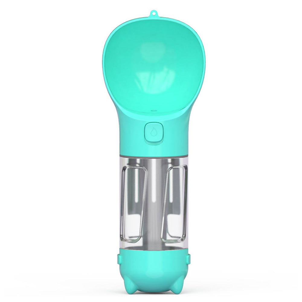 4 in 1 Pet Feeder Dog Cat Puppy Water Bottle Cup with Poop Bag Holder for Yorkie-Blue