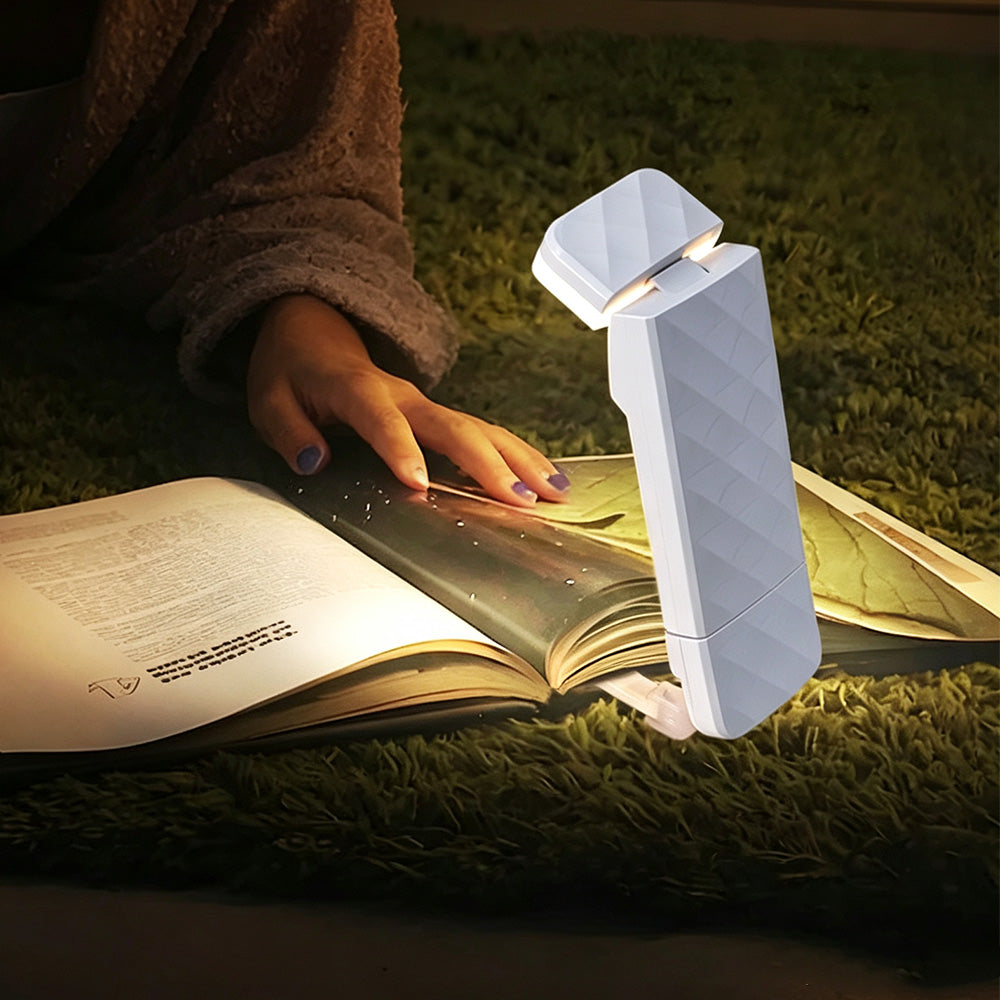 Clip-On Reading Light with Flexible Adjustable Arm-White