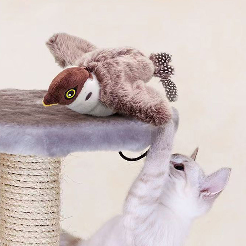 Interactive Cat Toy With Chirping Bird Electronic Flying Bird Shaped Cat Toy