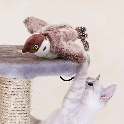 Interactive Cat Toy With Chirping Bird Electronic Flying Bird Shaped Cat Toy