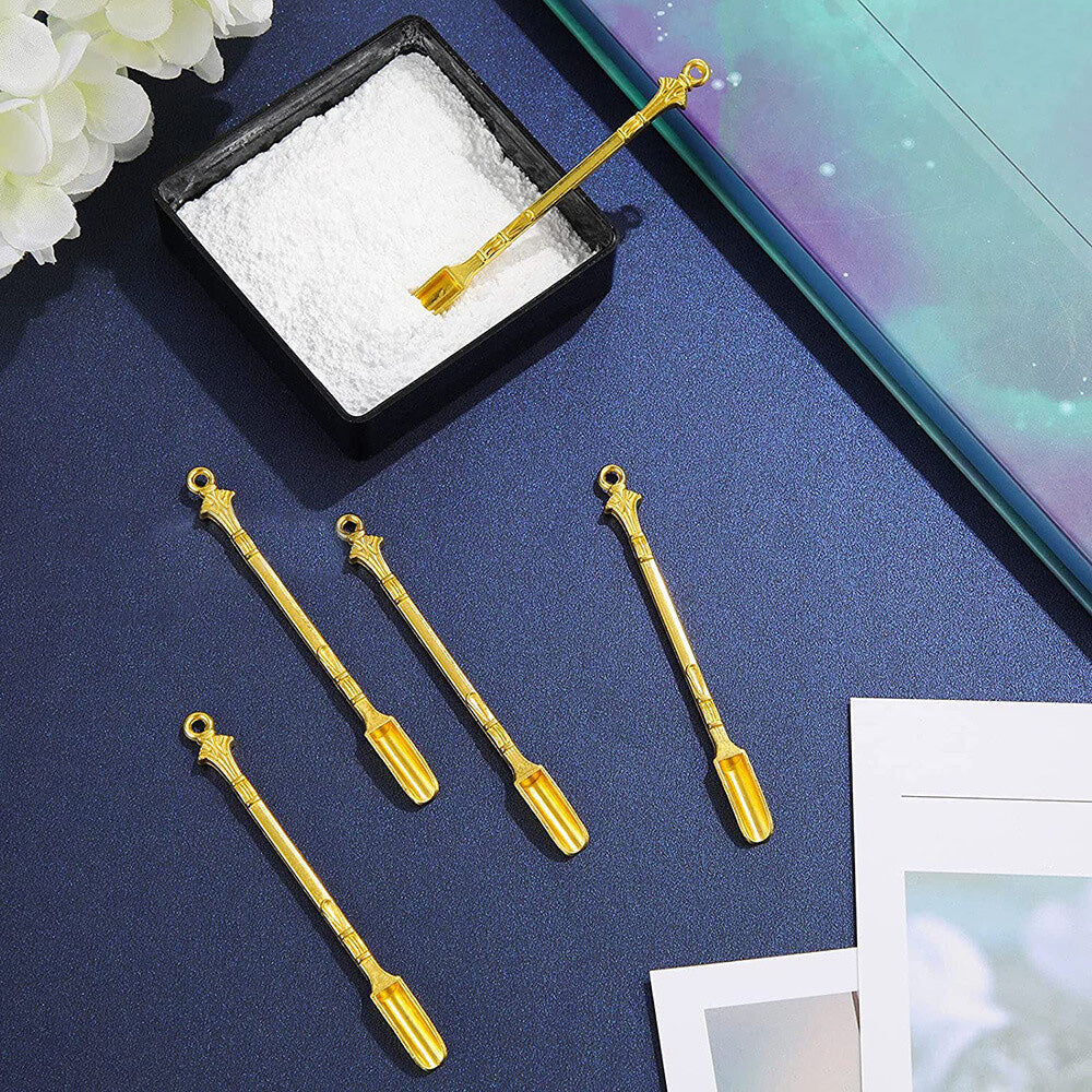 6Pcs Mini Metal Scoop Small Sampling Spoon for Spice Coffee-Gold