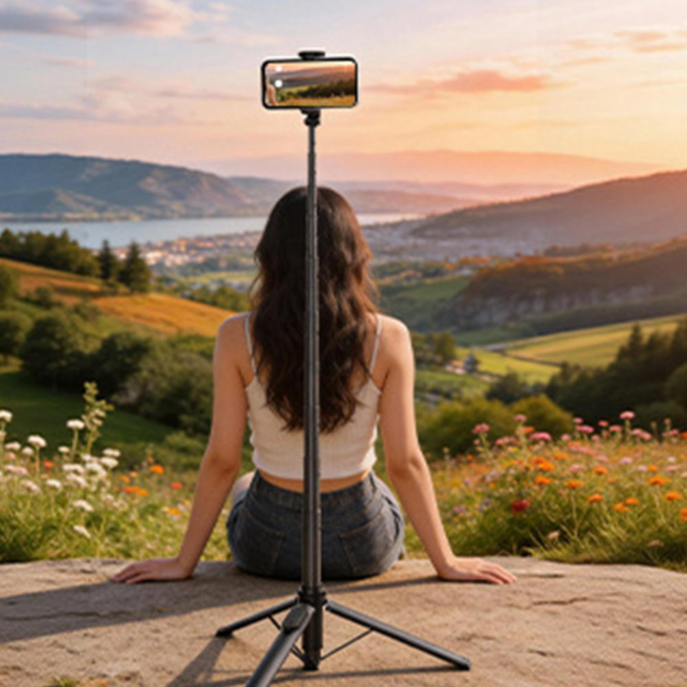 Bluetooth Selfie Stick Tripod 1.7m Universal Phone Stand for Travel