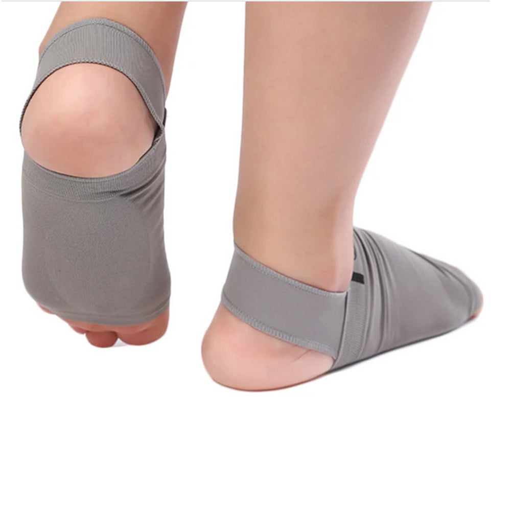 Arch Support Soft Pad Brace Sleeve Ankle Foot Wrap For Feet Flat-Grey