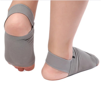 Arch Support Soft Pad Brace Sleeve Ankle Foot Wrap For Feet Flat-Grey