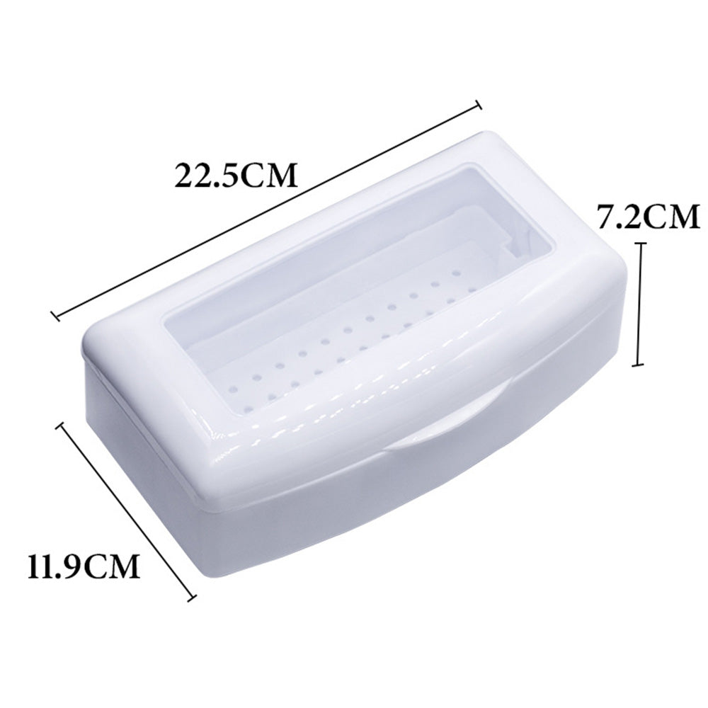 ABS Nail Tool Cleaning Soaking Cleaning Box with Lift Up Filter Tray - White