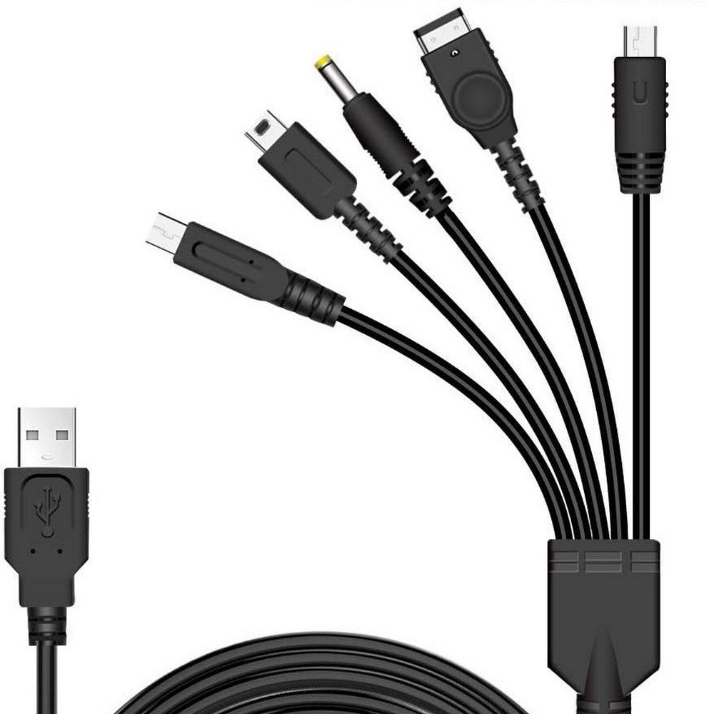 5 in 1 USB Charger for Nintendo NDSL NDS WIIU SP PSP