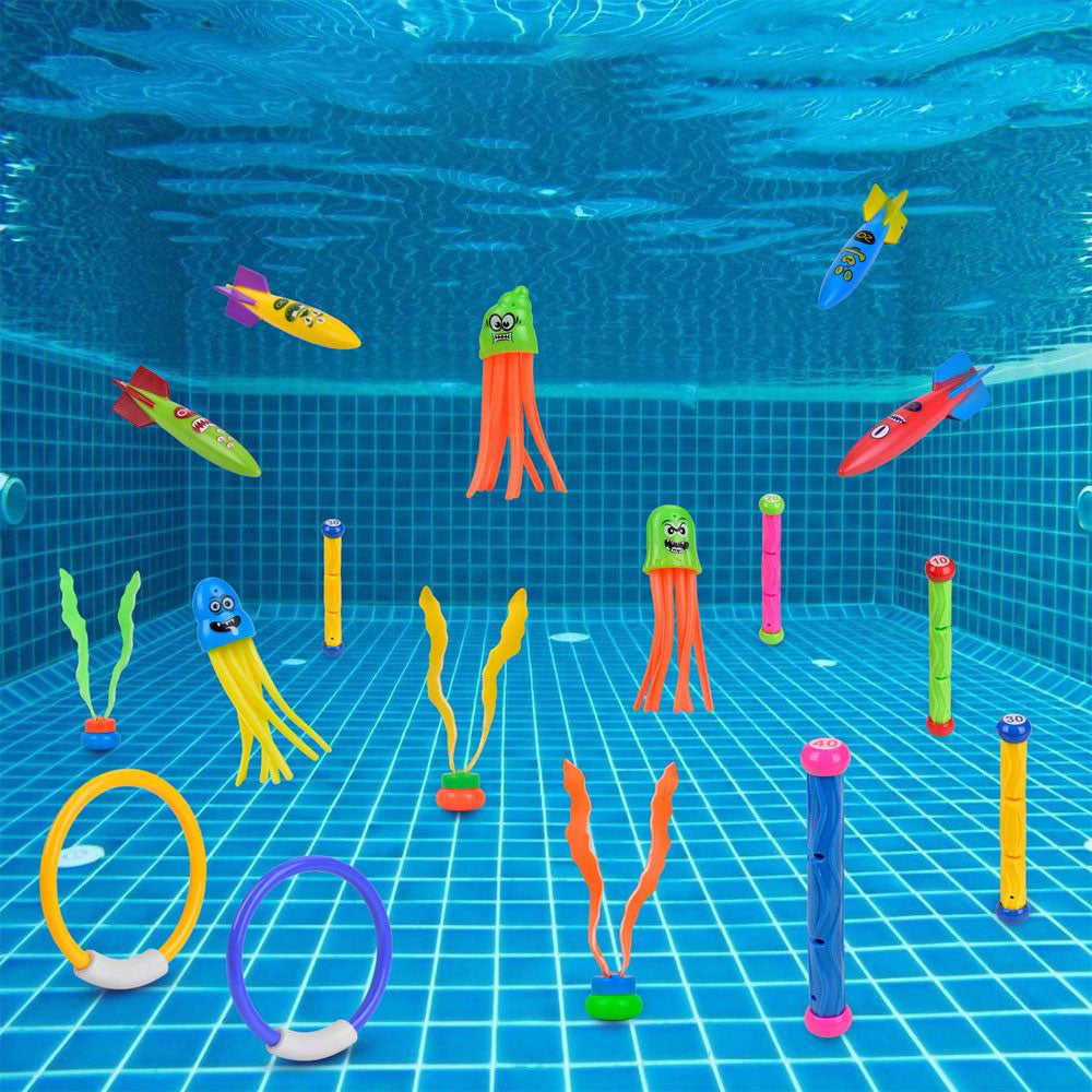 28Pcs Set Pool Diving Swimming Toys for Kids Summer Underwater Game Toys
