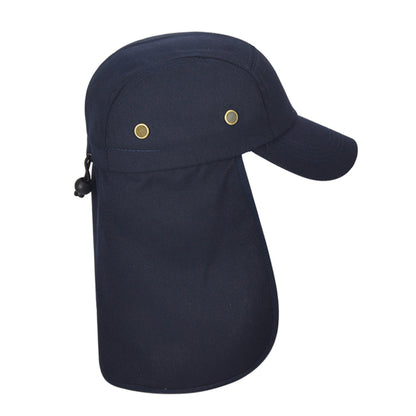Outdoor Sun Shade Hat with Neck Flap Baseball Cap for Men Women Blue
