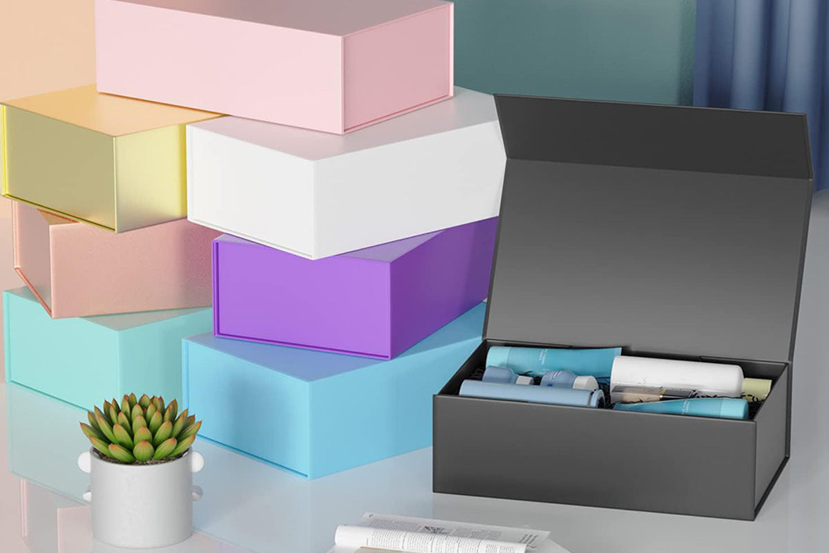 Rectangle Collapsible Gift Box with Lid for Presents Party Wedding