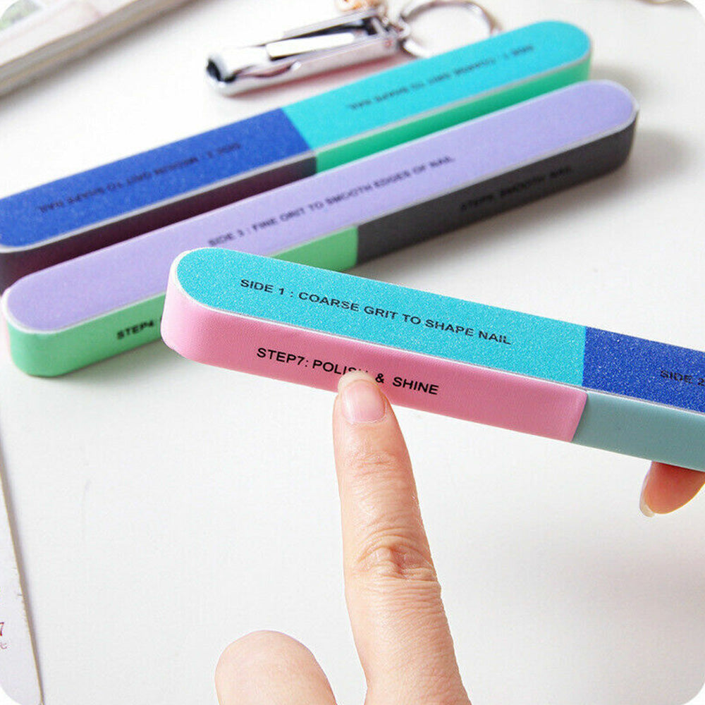 5 Pack 7 Way Nail Buffer for Polishing Nail Buffing Tool