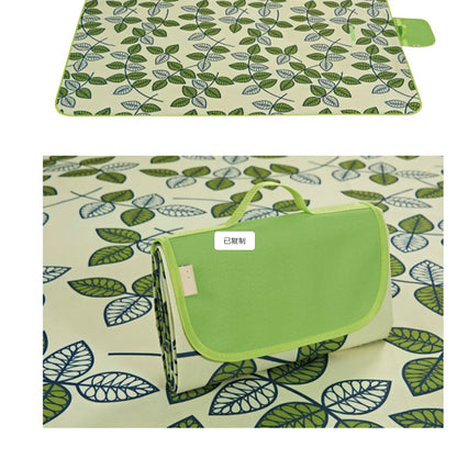 Oxford Picnic Blanket Roll Up Portable Camping Mat - Green Leaf