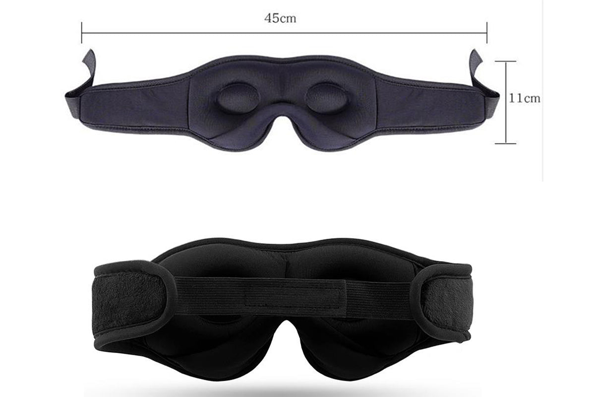 Bluetooth Sleep Headphones Wireless 3D Sleep Mask Bluetooth 5.0 Music Eye Mask with Ultra-Thin Stereo Speaker-Black