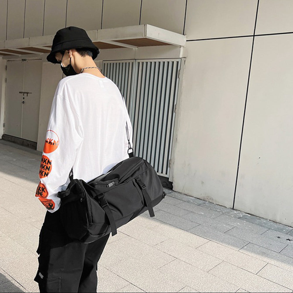 3-in-1 Sports Duffle Bag Travel Backpack Weekender Overnight Bag Black