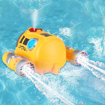 RC Boats with LED Light 2.4GHz Remote Control Boat Kid Toy Gift Yellow