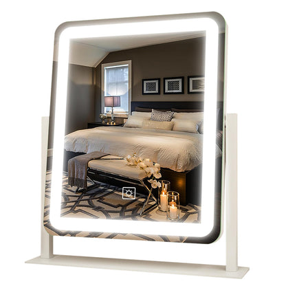 Vanity Mirror LED Lighted Makeup Mirror with 3-Color Lighting and Dimmable-White
