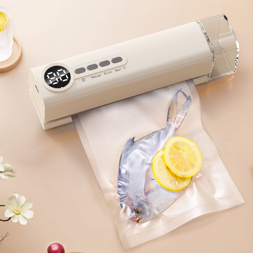 62kPa Strong Suction Wireless Portable Vacuum Sealer-White
