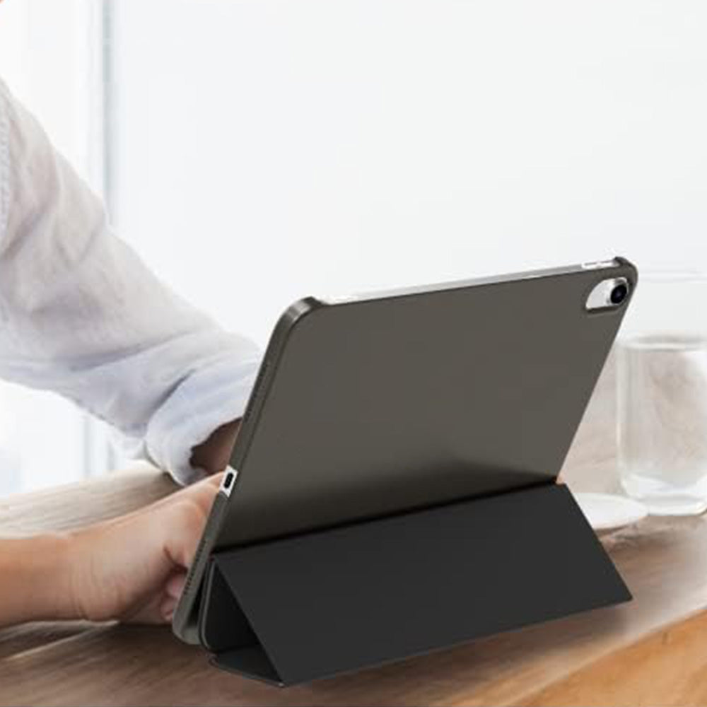 Compatible Case for iPad 10th 11th Gen A16 Tri-Fold Smart Cover Auto Wake Sleep-Black