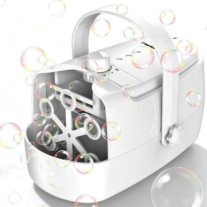 Portable Electric Bubble Machine Party Bubble Blower - White