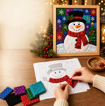Fabric Poke Art Kit for Adults 3D Christmas Santa Claus DIY Craft - Snowman
