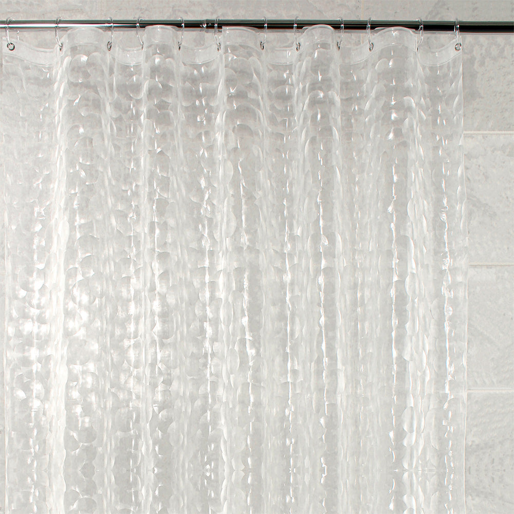 PEVA Thickened Shower Curtain Liner 180x180cm with Rustproof Grommets and Hooks-Clear
