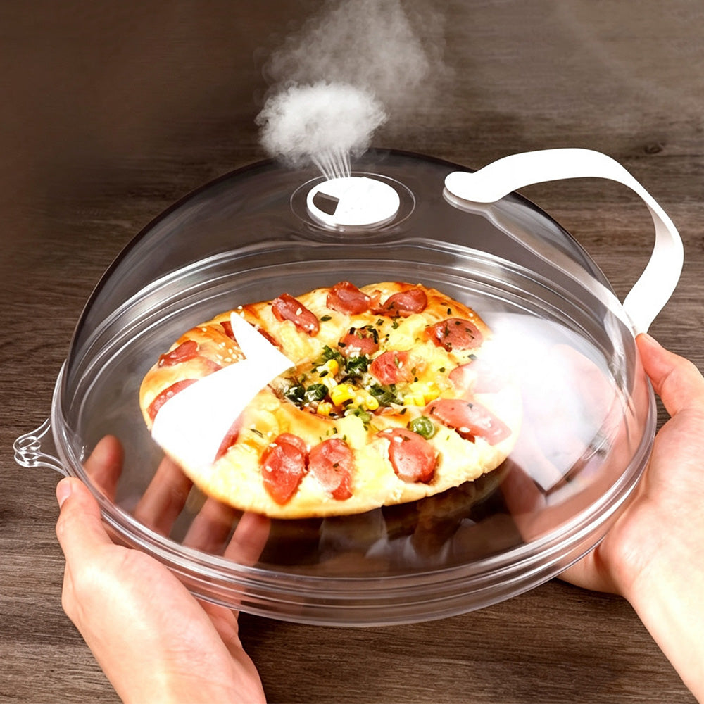 Microwave Splatter Cover with Handle for Food Plate Bowl - S