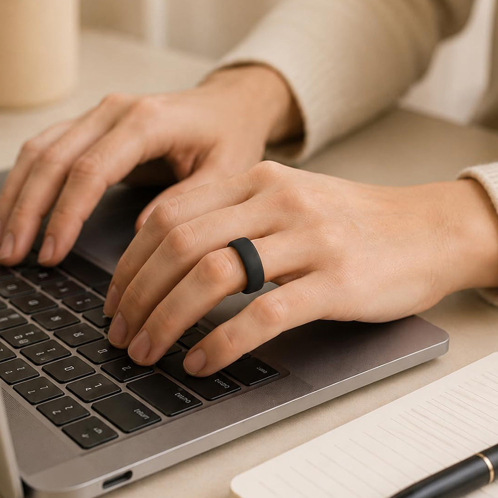 2Piece Ring Covers Compatible with Oura Ring 5-Black
