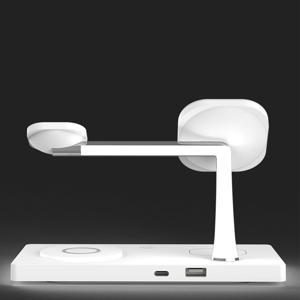 7-in-1 Wireless Charger Dock Station ¨C With Night Light and USB Output White