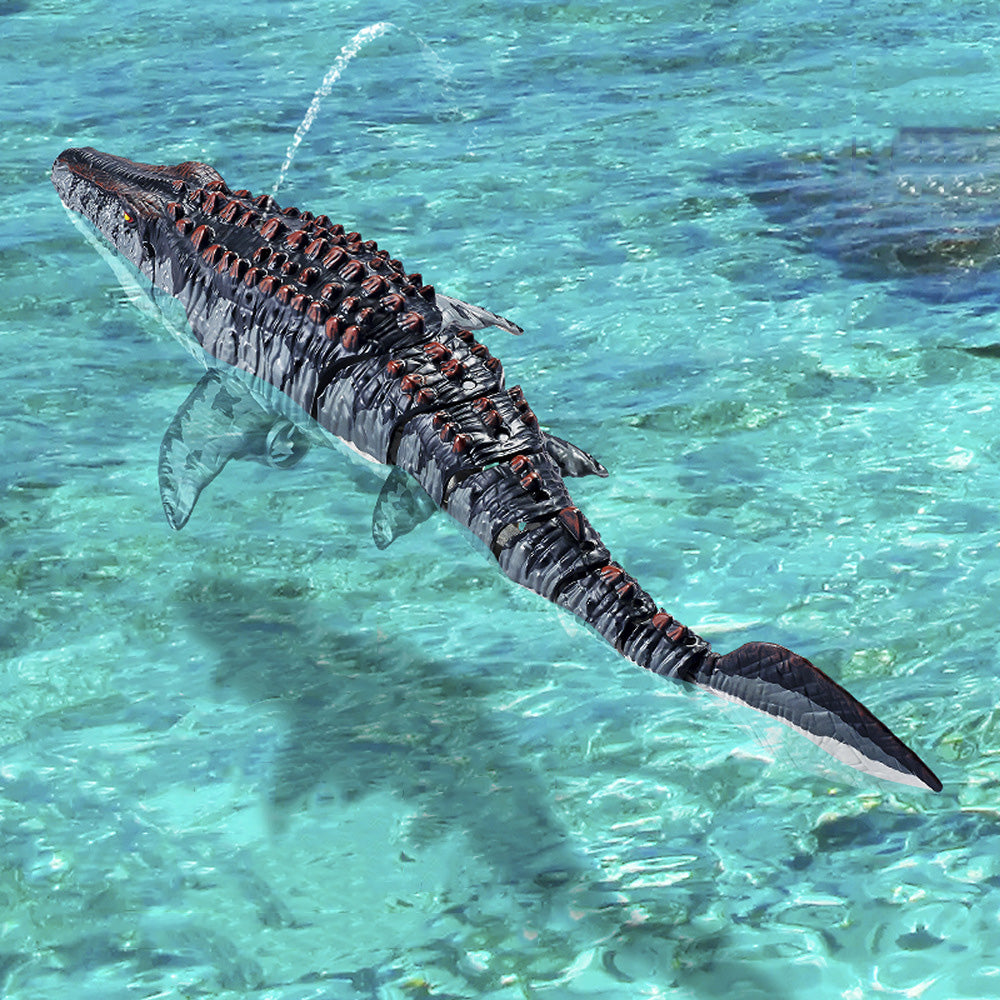 2.4G Remote Control Mosasaurus Dinosaur Pool Toy with Light and Spray Water for Birthday Gift