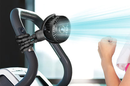 Portable Octopus Stroller Fan with Digital Display and 3 Speed Settings-Black